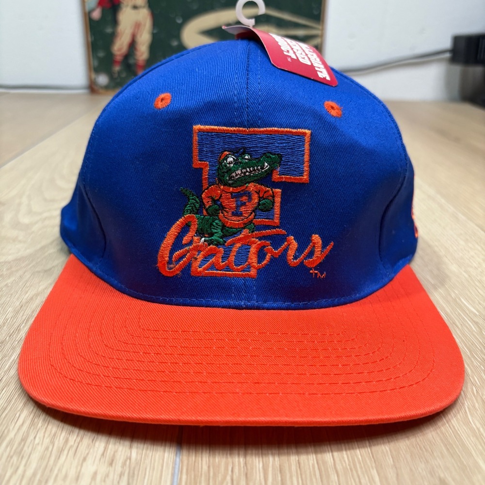 Vintage 90's Florida Gators Snapback Hat Blue Orange Embroidered NWT Mens OSFM‎